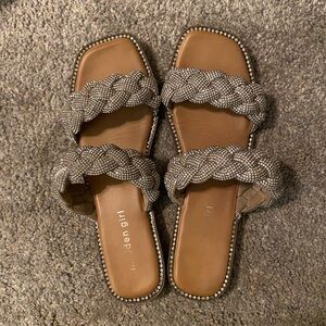 Madden Girl Braided Sandals - Tan and Silver